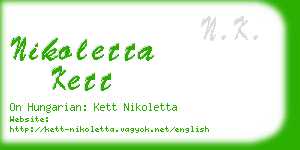 nikoletta kett business card